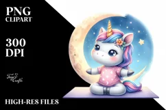 Cute Baby Unicorn Yoga Instructor | Clipart Product Image 3