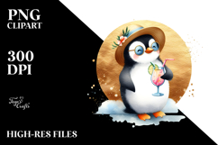 Funky Penguin with Cocktail, PNG Product Image 2