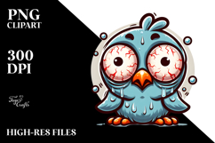 Colorful Bird with Expressive Eyes, Vector Art Product Image 2
