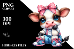 Baby Cow with Big Eyes, PNG Product Image 2
