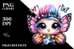 Smiling Baby Butterfly with Rocker Look PNG Product Image 2