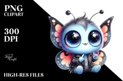 Smiling Baby Butterfly with Rocker Look PNG Product Image 2