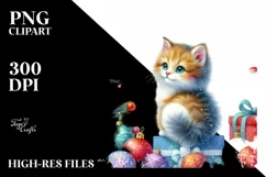 Cute Christmas Cat, High-Quality PNG Product Image 3