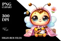 Baby Bee with Spring Clothes, Colorful PNG Product Image 2