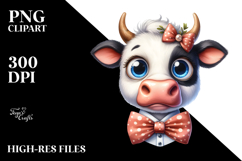 Funny Cow with Bow and Tie, Premium PNG Product Image 2