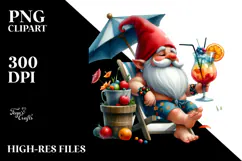 Whimsical Gnome with Cocktail, High-Res PNG Product Image 2