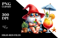 Whimsical Gnome with Cocktail, High-Quality PNG Product Image 2