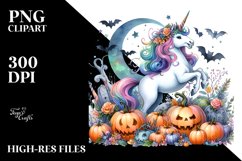 Vibrant Halloween Unicorn Clipart Product Image 3