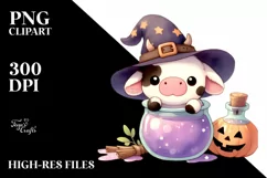 Cute Halloween Cow, High-Quality PNG Product Image 3