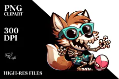 Ridiculously Cute Skeleton on Beach Wear PNG Product Image 2