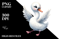 Funny Wimsical Swan Dancing | Clipart Product Image 2