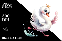 Funny Wimsical Swan Dancing | Clipart Product Image 2