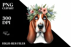 Watercolor Basset Hound Clipart Product Image 3