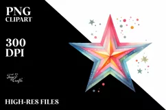 Colorful Simple Watercolor Pastel Star Product Image 3