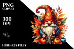 Detailed Vibrant Autumn Gnome PNG Product Image 1