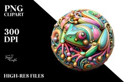 Colorful Pastel 3D Round Ornament PNG Product Image 2