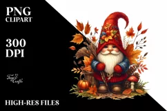 Detailed Autumn Gnome PNG Product Image 3