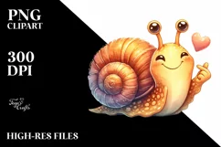 Whimsical Snail Love Sign | Sublimation Clipart Product Image 1