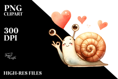 Whimsical Snail Love Sign | Sublimation Clipart Product Image 2