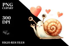 Whimsical Snail Love Sign | Sublimation Clipart Product Image 2