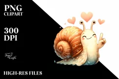 Whimsical Snail Love Sign | Sublimation Clipart Product Image 3