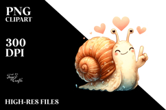 Whimsical Snail Love Sign | Sublimation Clipart Product Image 2