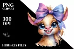 Funny Pony and Goat Cartoon Clip Art Product Image 1
