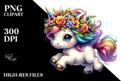 Cute Baby Unicorn, PNG Product Image 2