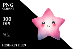 Pinkish Smiling Star PNG Product Image 2