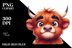 Ridiculously Cute Highland Cow, Transparent PNG Product Image 2