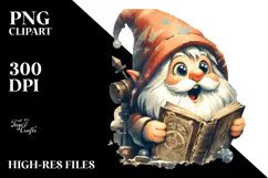 Washed Watercolor Retro Gnome PNG Product Image 2