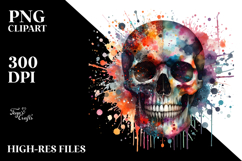 Colorful Skull with Splashes, Transparent PNG Product Image 2