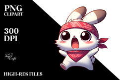 Cute Rabbit with Bandana PNG Product Image 2