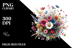 A Colorfull Watercolor with Wild Flowers PNG Product Image 2