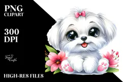 Cute Maltese Dog with Big Eyes, PNG Product Image 2