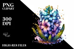 Wooden Stained Hyacinth Sticker Clipart Product Image 3