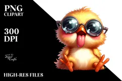Whimsical Bird with Sunglasses PNG Product Image 2