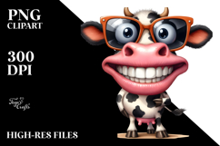 Cow Sunglasses Big Eyes Confused Goofy Smile Product Image 2