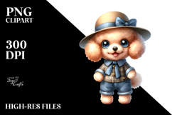 Baby Poodle Watercolor Clipart Product Image 2