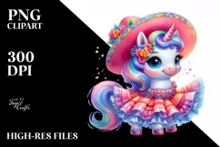 Colorful Baby Unicorn Salsa Dancer PNG Product Image 3