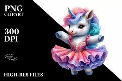 Colorful Baby Unicorn Salsa Dancer PNG Product Image 3