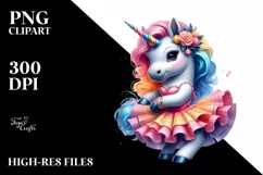 Colorful Baby Unicorn Salsa Dancer PNG Product Image 1