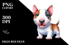 Happy Baby Bull Terrier PNG Product Image 2
