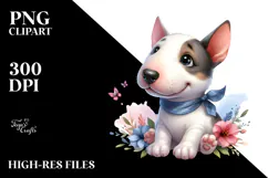 Baby Bull Terrier with Big Eyes PNG Product Image 2