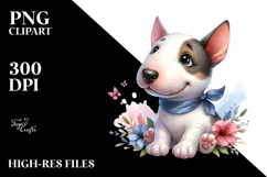 Cute Baby Bull Terrier with Big Eyes PNG Product Image 2