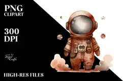 Whimsical Astronaut Girl Clipart Product Image 3