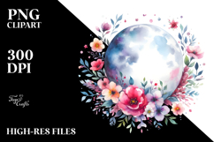Background Centered Flowers Moon Vibrant Product Image 2