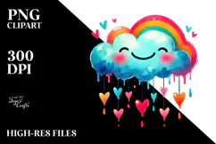 Brush Style Heart with Hearts and Star PNG Product Image 2