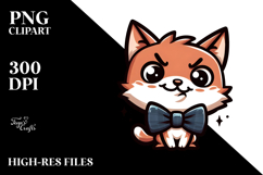 Cartoony Cat with Bow Tie PNG Product Image 2
