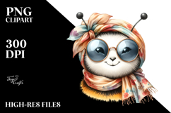 Funny Bee Portrait in Silk Scarf | Clipart Product Image 2